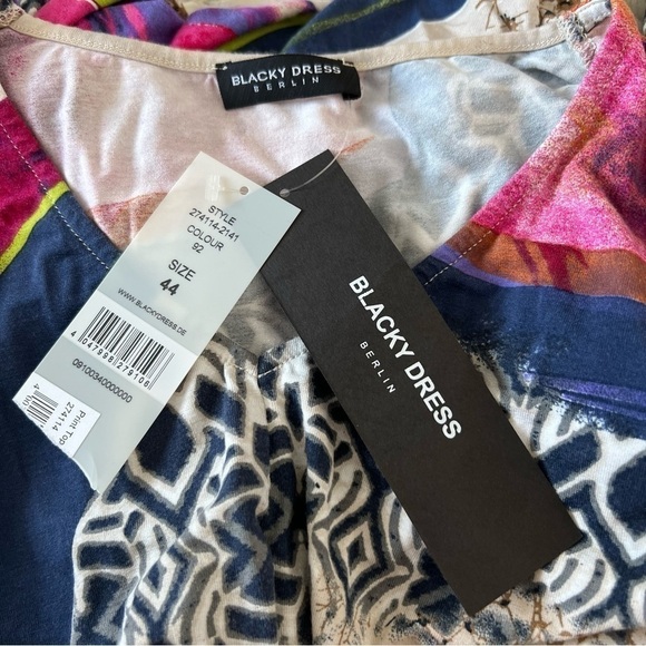 🆕 Blacky Dress Berlin Abstract Multicolored Long Sleeve Top - Picture 4 of 9